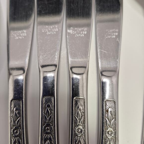 Imperial Stainless Japan 4-piece Flatware Set for 4 - IMI57 Vintage Floral - Picture 15 of 16